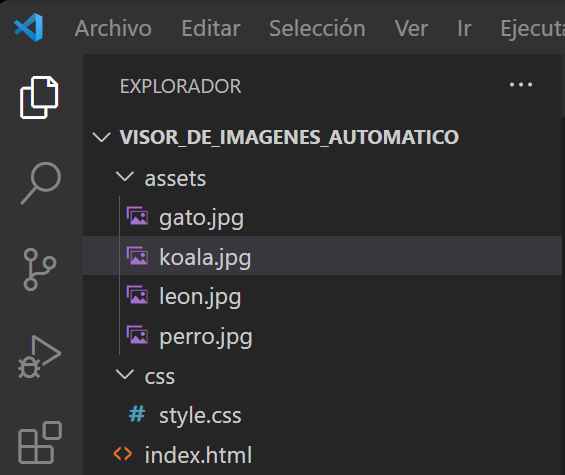 Visor de imágenes automático con JavaScript HTML y CSS