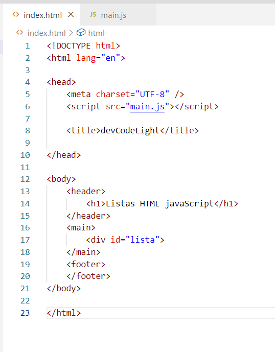 LISTAS HTML + JavaScript