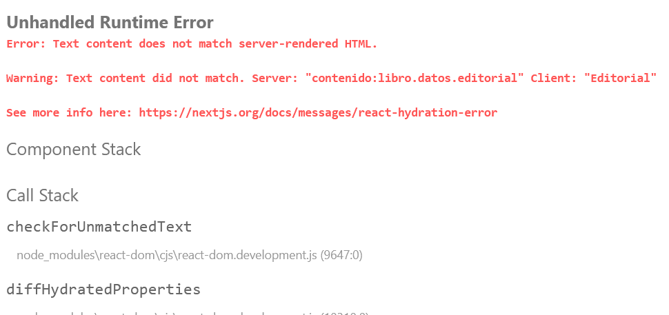 Solucionar error «Error: Text content does not match server-rendered HTML. Warning: Text content did not match. Server: Client:» en Next.js y React utilizando i18n